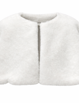 Bílá krátká kožešinová štóla k šatům